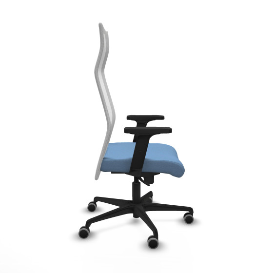 Albacete malla sincro malla blanca bali azul cielo brazos 2D base nailon ruedas 65mm engomadas