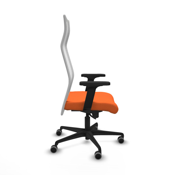 Albacete malla sincro malla blanca bali naranja brazos 2D base nailon ruedas 65mm engomadas