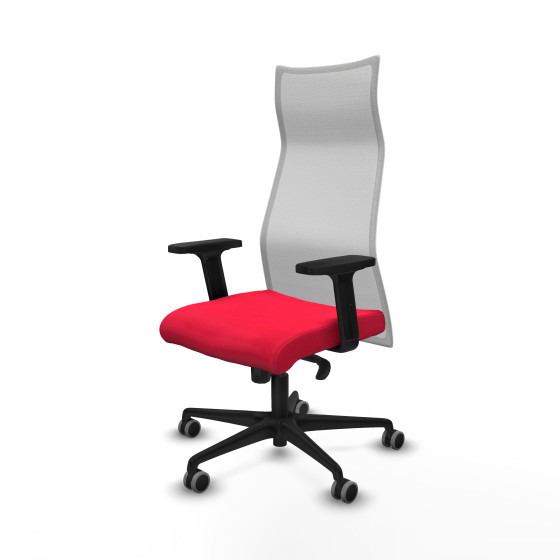 Albacete malla sincro malla blanca bali rojo brazos 2D base nailon ruedas 65mm engomadas