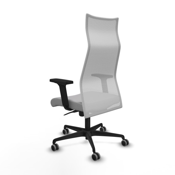 Albacete malla sincro malla blanca bali gris claro brazos 2D base nailon ruedas 65mm engomadas