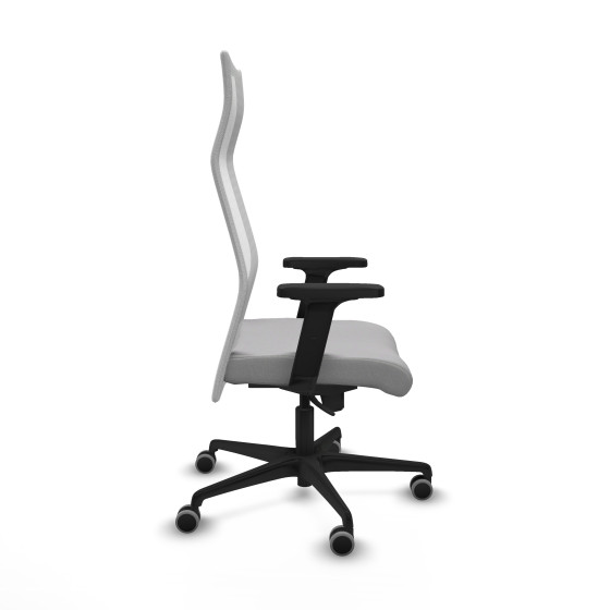 Albacete malla sincro malla blanca bali gris claro brazos 2D base nailon ruedas 65mm engomadas