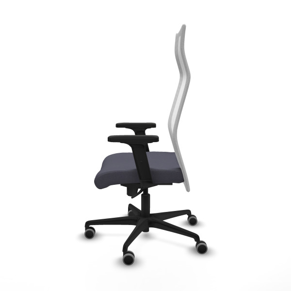 Albacete malla sincro malla blanca bali gris oscuro brazos 2D base nailon ruedas 65mm engomadas