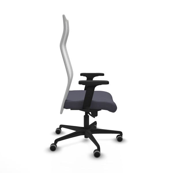 Albacete malla sincro malla blanca bali gris oscuro brazos 2D base nailon ruedas 65mm engomadas