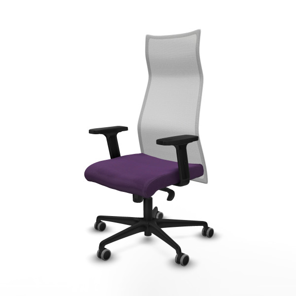 Albacete malla sincro malla blanca bali morado brazos 2D base nailon ruedas 65mm engomadas