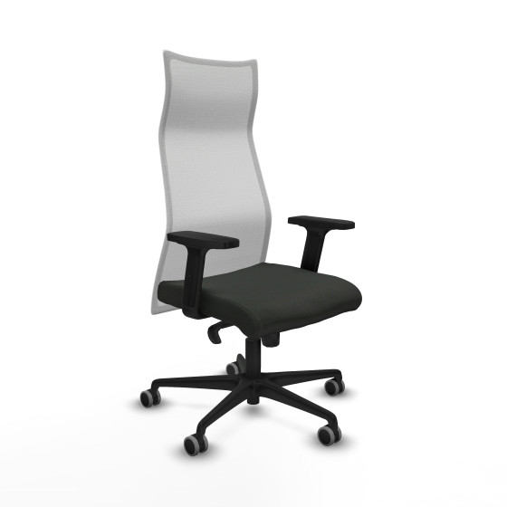 Albacete malla sincro malla blanca bali negro brazos 2D base nailon ruedas 65mm engomadas