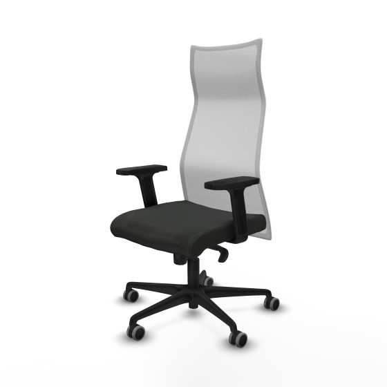 Albacete malla sincro malla blanca bali negro brazos 2D base nailon ruedas 65mm engomadas