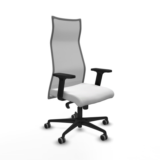 Albacete malla sincro malla gris bali blanco brazos 2D base nailon ruedas 65mm engomadas