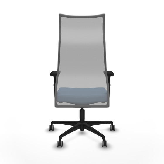Albacete malla sincro malla gris bali azul cielo brazos 2D base nailon ruedas 65mm engomadas