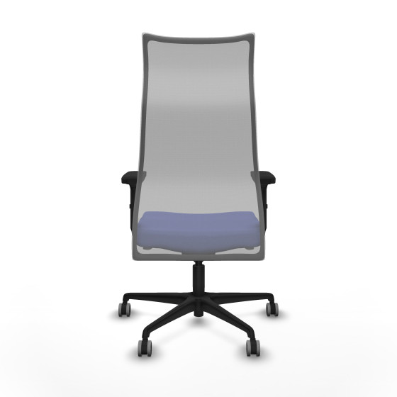 Albacete malla sincro malla gris bali azul claro brazos 2D base nailon ruedas 65mm engomadas