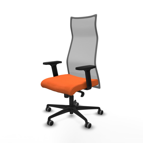 Albacete malla sincro malla gris bali naranja brazos 2D base nailon ruedas 65mm engomadas