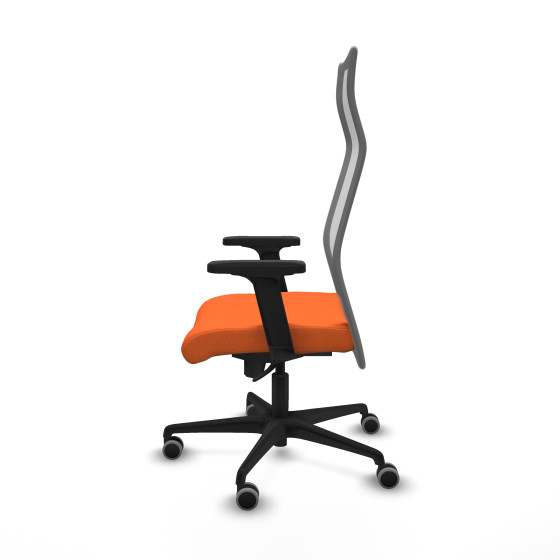 Albacete malla sincro malla gris bali naranja brazos 2D base nailon ruedas 65mm engomadas