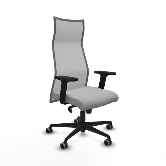 Albacete malla sincro malla gris bali gris claro brazos 2D base nailon ruedas 65mm engomadas