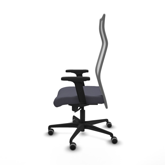 Albacete malla sincro malla gris bali gris oscuro brazos 2D base nailon ruedas 65mm engomadas