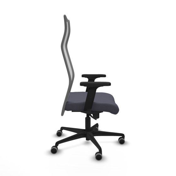 Albacete malla sincro malla gris bali gris oscuro brazos 2D base nailon ruedas 65mm engomadas