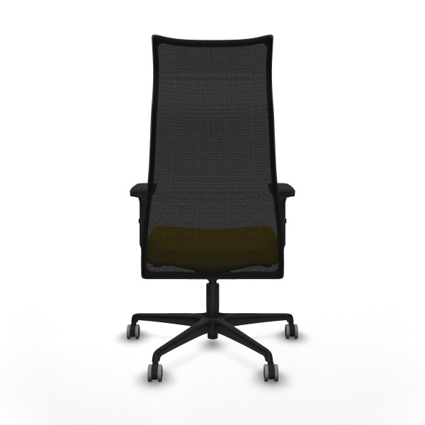 Albacete malla sincro malla negra bali amarillo brazos 2D base nailon ruedas 65mm engomadas