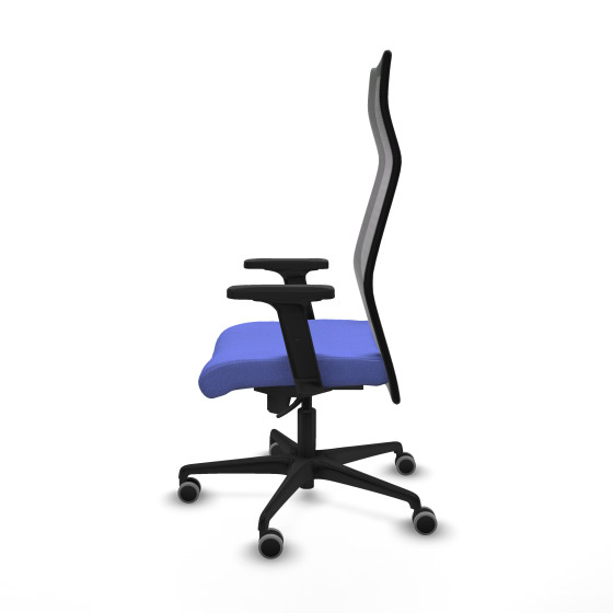 Albacete malla sincro malla negra bali azul claro brazos 2D base nailon ruedas 65mm engomadas