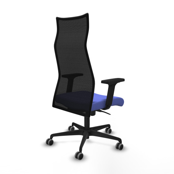Albacete malla sincro malla negra bali azul claro brazos 2D base nailon ruedas 65mm engomadas