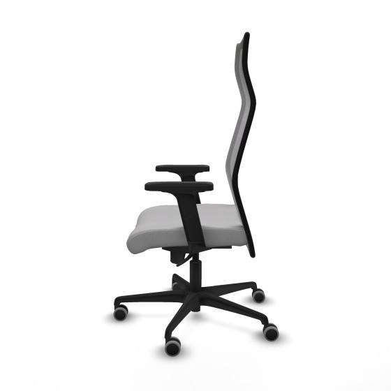 Albacete malla sincro malla negra bali gris claro brazos 2D base nailon ruedas 65mm engomadas