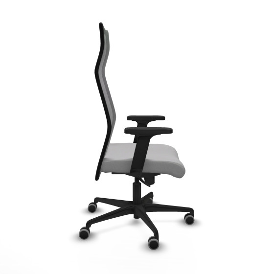 Albacete malla sincro malla negra bali gris claro brazos 2D base nailon ruedas 65mm engomadas