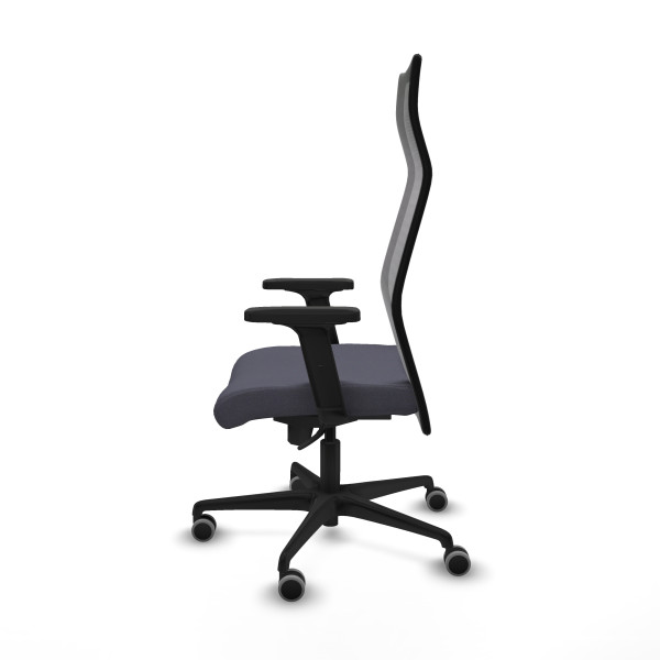 Albacete malla sincro malla negra bali gris oscuro brazos 2D base nailon ruedas 65mm engomadas