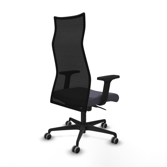 Albacete malla sincro malla negra bali gris oscuro brazos 2D base nailon ruedas 65mm engomadas