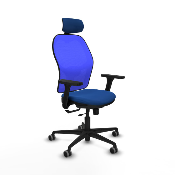 Jorquera traslack malla azul similpiel azul brazos 3D base nailon cabecero 2D ruedas 65mm engomada