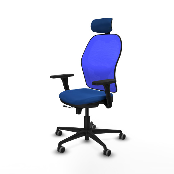 Jorquera traslack malla azul similpiel azul brazos 3D base nailon cabecero 2D ruedas 65mm engomada