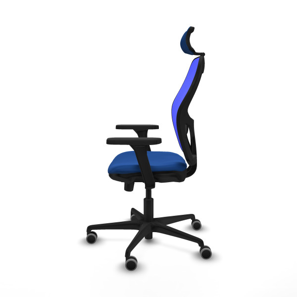 Jorquera traslack malla azul similpiel azul brazos 3D base nailon cabecero 2D ruedas 65mm engomada
