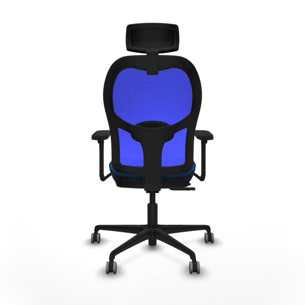 Jorquera traslack malla azul similpiel azul brazos 3D base nailon cabecero 2D ruedas 65mm engomada