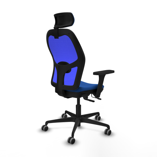 Jorquera traslack malla azul similpiel azul brazos 3D base nailon cabecero 2D ruedas 65mm engomada