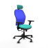 Jorquera traslack malla azul similpiel turquesa brazos 3D base nailon cabecero 2D ruedas 65mm engomada