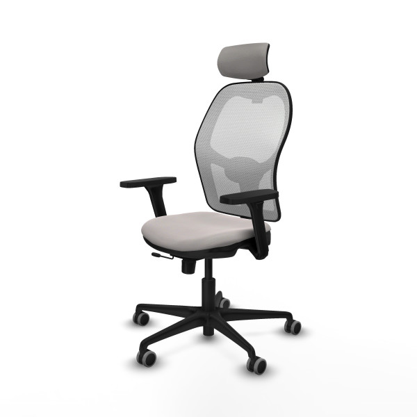Jorquera traslack malla blanca similpiel blanco brazos 3D base nailon cabecero 2D ruedas 65mm engomada