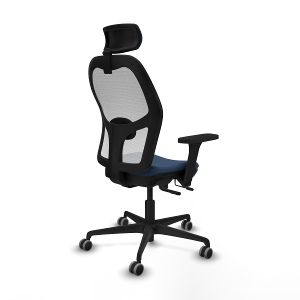 Jorquera traslack malla blanca similpiel azul marino brazos 3D base nailon cabecero 2D ruedas 65mm engomada