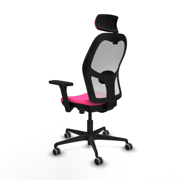 Jorquera traslack malla blanca similpiel rosa brazos 3D base nailon cabecero 2D ruedas 65mm engomada