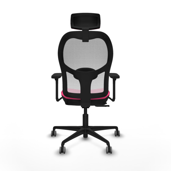Jorquera traslack malla blanca similpiel rosa brazos 3D base nailon cabecero 2D ruedas 65mm engomada