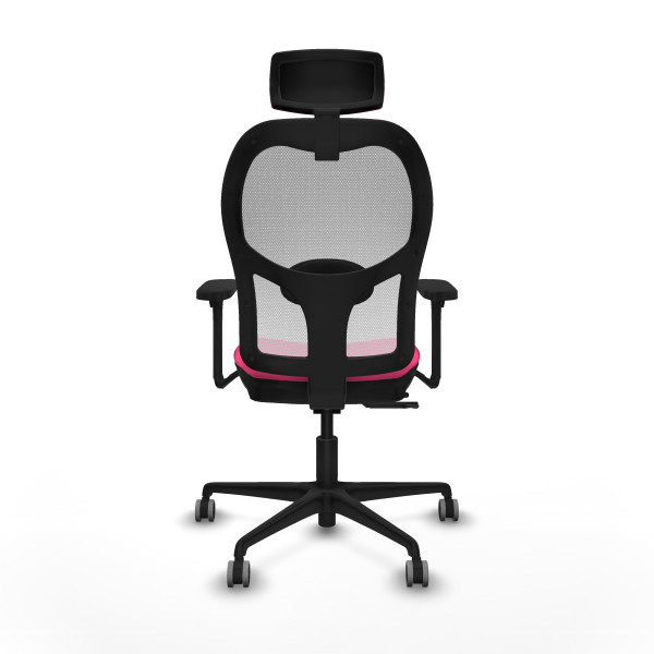 Jorquera traslack malla blanca similpiel rosa brazos 3D base nailon cabecero 2D ruedas 65mm engomada