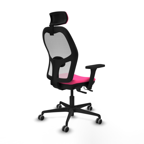 Jorquera traslack malla blanca similpiel rosa brazos 3D base nailon cabecero 2D ruedas 65mm engomada