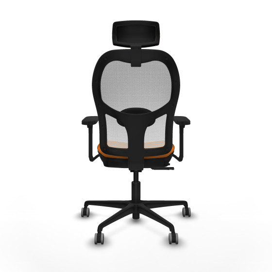 Jorquera traslack malla blanca similpiel naranja brazos 3D base nailon cabecero 2D ruedas 65mm engomada