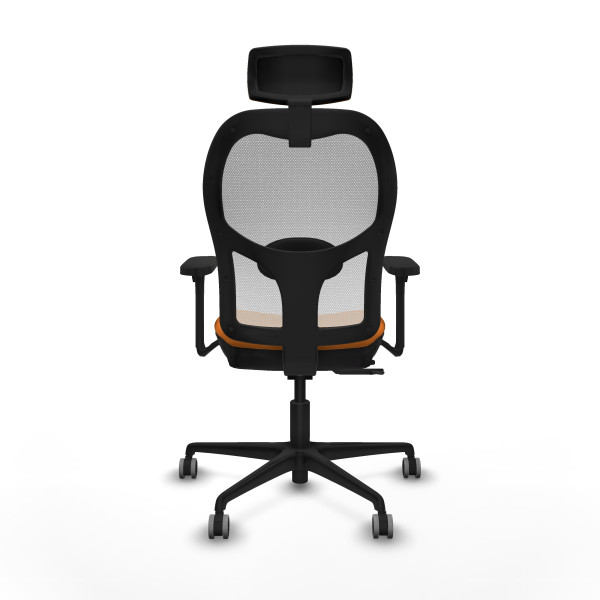 Jorquera traslack malla blanca similpiel naranja brazos 3D base nailon cabecero 2D ruedas 65mm engomada