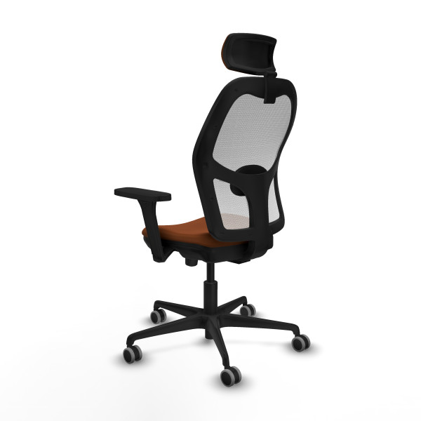 Jorquera traslack malla blanca similpiel marrón brazos 3D base nailon cabecero 2D ruedas 65mm engomada