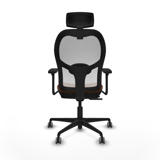 Jorquera traslack malla blanca similpiel marrón brazos 3D base nailon cabecero 2D ruedas 65mm engomada