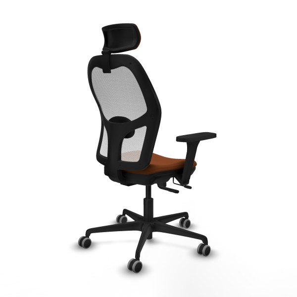 Jorquera traslack malla blanca similpiel marrón brazos 3D base nailon cabecero 2D ruedas 65mm engomada