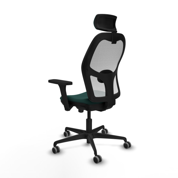 Jorquera traslack malla blanca similpiel verde botella brazos 3D base nailon cabecero 2D ruedas 65mm engomada