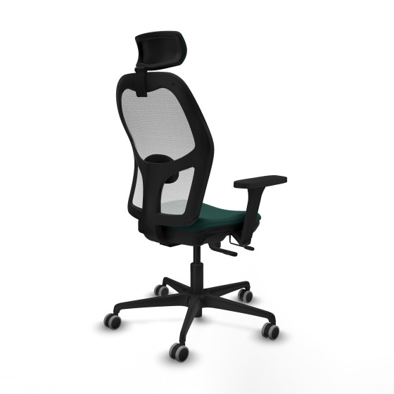 Jorquera traslack malla blanca similpiel verde botella brazos 3D base nailon cabecero 2D ruedas 65mm engomada