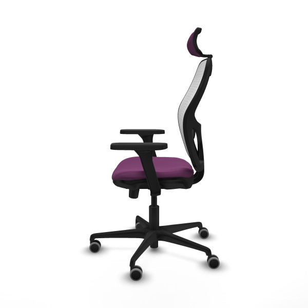 Jorquera traslack malla blanca similpiel morado brazos 3D base nailon cabecero 2D ruedas 65mm engomada