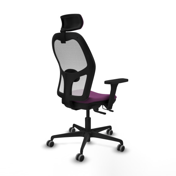 Jorquera traslack malla blanca similpiel morado brazos 3D base nailon cabecero 2D ruedas 65mm engomada