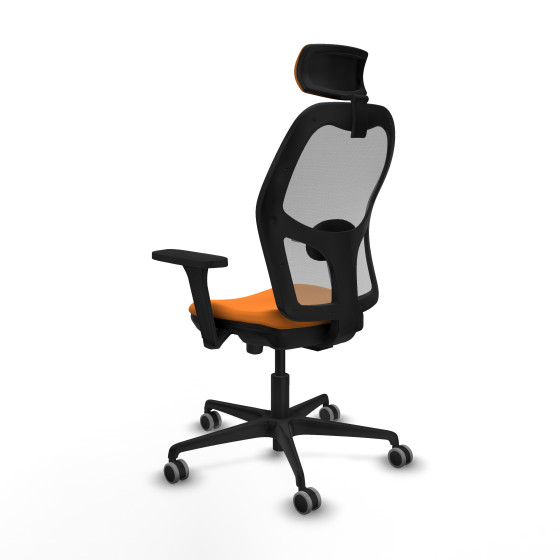 Jorquera traslack malla gris similpiel naranja brazos 3D base nailon cabecero 2D ruedas 65mm engomada