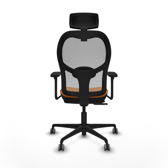 Jorquera traslack malla gris similpiel naranja brazos 3D base nailon cabecero 2D ruedas 65mm engomada