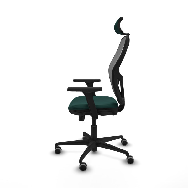 Jorquera traslack malla gris similpiel verde botella brazos 3D base nailon cabecero 2D ruedas 65mm engomada