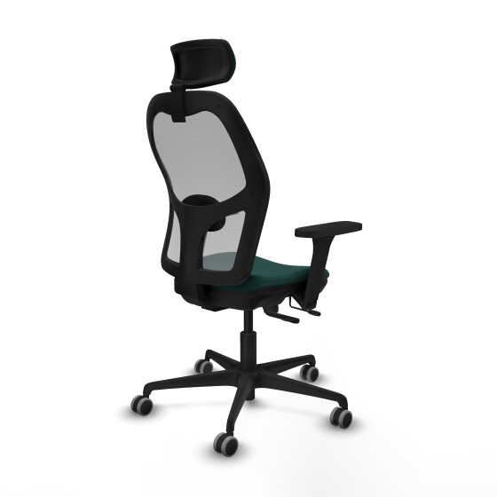 Jorquera traslack malla gris similpiel verde botella brazos 3D base nailon cabecero 2D ruedas 65mm engomada